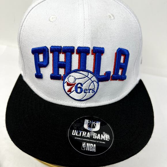 NBA Philadelphia 76ers Logo Hat Men White Ultra Game Adjustable Snapback NEW - Picture 6 of 10